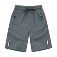 thumbnail image 1 of Xudanell White Baseball Pants Ice Pants Casual Summer Shorts with Pocket Youth Boys Boys Athletic Shorts Grey 6-7 Years, 1 of 3