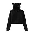 thumbnail image 1 of Xudanell Women Hoodies Fall Sweatshirts for Women Cat Ear Hooded Sweatshirt Short Hoodies Long Sleeve Pullover Baggy Cute Clothes, 1 of 2