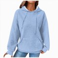 thumbnail image 1 of Xudanell Women Hoodies Solid Color Sweatshirt for Women Loose Fit Fall Clothes Warm Pullover Vintage Sweatshirt with Hood, 1 of 8