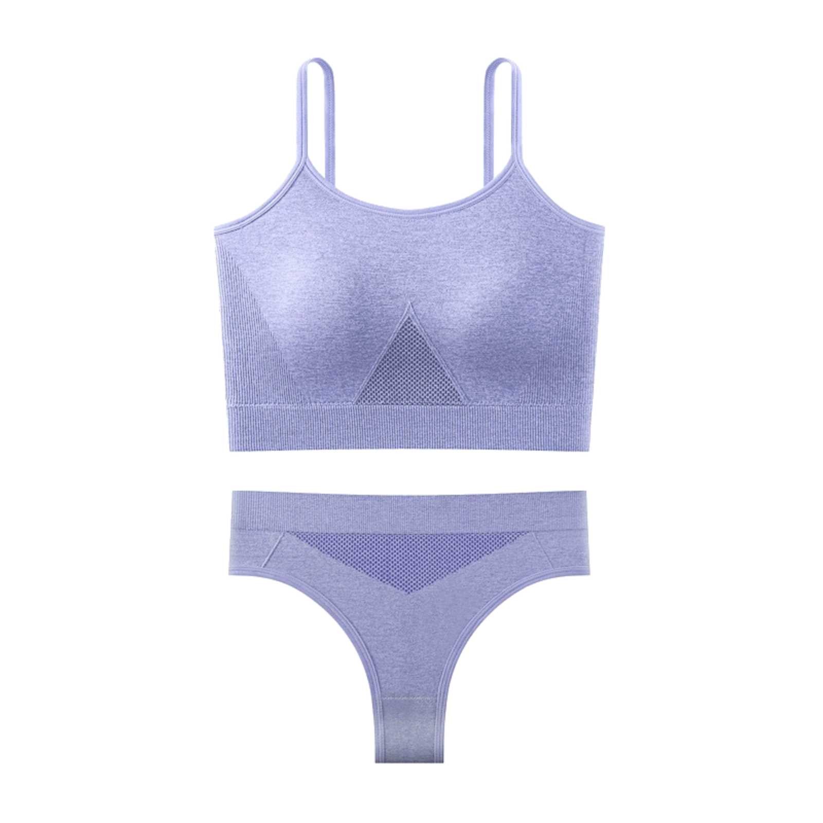 Xudanell Women's Lingerie Set 1 Set Wireless Bra and High Waisted Full ...