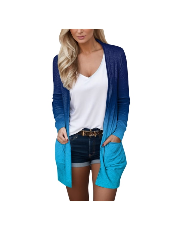 Women's Long Cardigans Button Up High Low Solid Knit Loose Cardigans with Pockets Cardigan Casual Coat Size S-M-XL-XXL