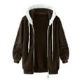 thumbnail image 1 of Xudanell Women's Warm Fleece Sherpa Jackets Zip up Shearling Coats Oversized Winter Coat Outwear (Brown,S), 1 of 2