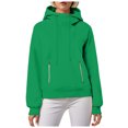 thumbnail image 1 of Xudanell Womens Hoodie Cowl Neck Long Sleeve Sweatshirts Fashion Pullover with Drawstring Teen Girls Clothes Green S, 1 of 6
