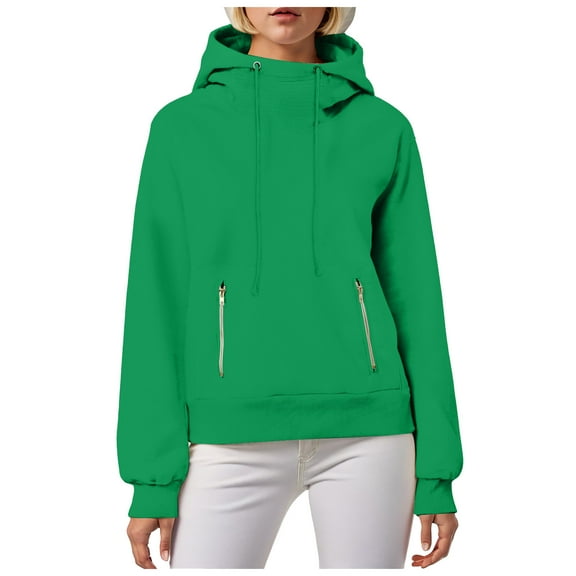 Xudanell Womens Hoodie Cowl Neck Long Sleeve Sweatshirts Fashion Pullover with Drawstring Teen Girls Clothes Green XXL