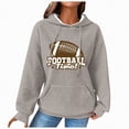 thumbnail image 1 of Xudanell Womens Hoodie Vintage Pullover Graphic Sweatshirt Clothes for Women Colourful Football Print Sweatshirt with Hood Grey M, 1 of 5