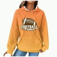 thumbnail image 1 of Xudanell Womens Hoodie Vintage Pullover Graphic Sweatshirt Clothes for Women Colourful Football Print Sweatshirt with Hood Orange L, 1 of 5