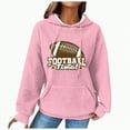 thumbnail image 1 of Xudanell Womens Hoodie Vintage Pullover Graphic Sweatshirt Clothes for Women Colourful Football Print Sweatshirt with Hood Pink XXL, 1 of 5