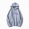 thumbnail image 1 of Xudanell Womens Hoodies Hooded Sweatshirts for Women Trendy Gym Clothes with Letter Graphic Solid Color Fall Clothes, 1 of 2