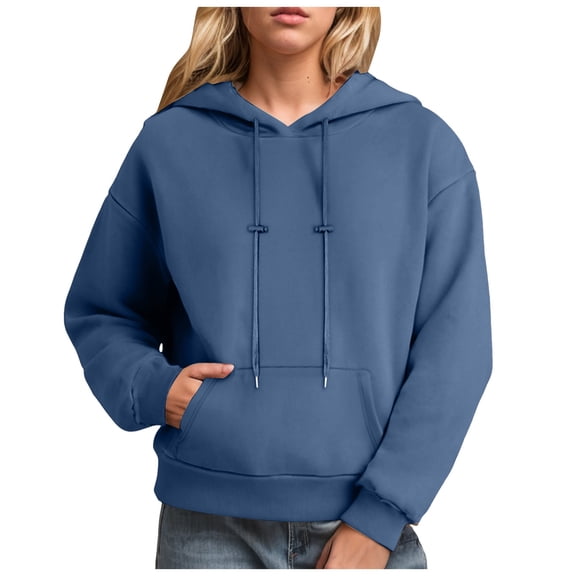 Xudanell Womens Oversized Hoodies Comfort Colors Sweatshirts Loose Pullover Lightweight Gym Clothes for Woman Navy XL