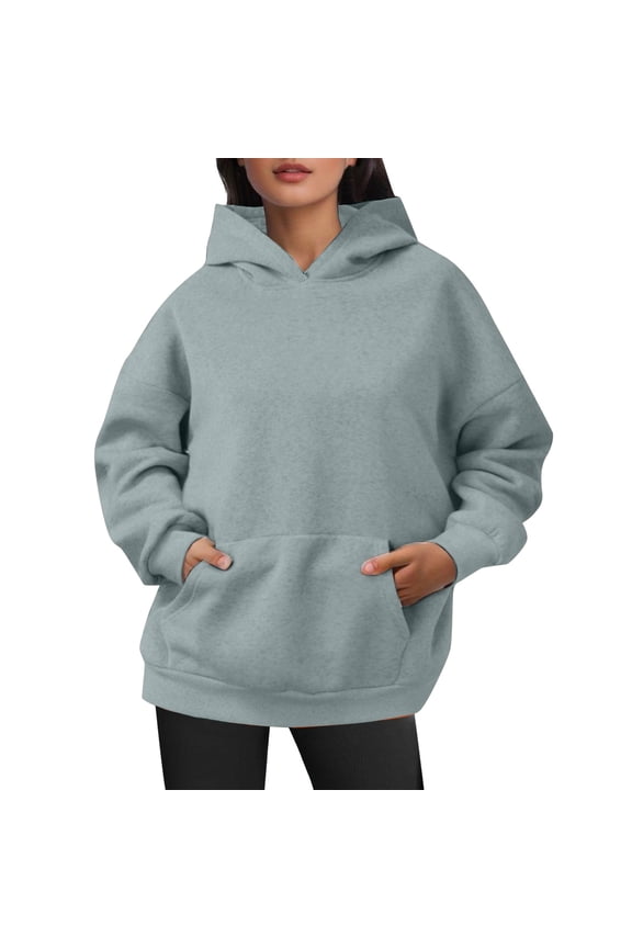 Womens Oversized Sweatshirts Supportive Hoodies Sweaters Running Clothes for Women Winter Fall Grey XL