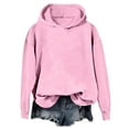 thumbnail image 1 of Xudanell Womens Sweaters Basic Hoodies Long Sleeve Pullover Hoodies with Pockets Activewear Autumn Sweatshirts Pink XL, 1 of 4