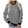 thumbnail image 1 of Xudanell Womens Sweatshirt 2024 Crewneck Long Sleeve Casual Loose Pullover Sweatshirts Tops Shirts weatshirts Oversized Pullover Hoodies (Black,S), 1 of 5