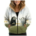 thumbnail image 1 of Xudanell Work Clothes for Women Lined Plush Sweat Jacket with Hood Loose Coat Pockets Large Sizes Hoodie Sweatshirt Dark Blue XL, 1 of 7