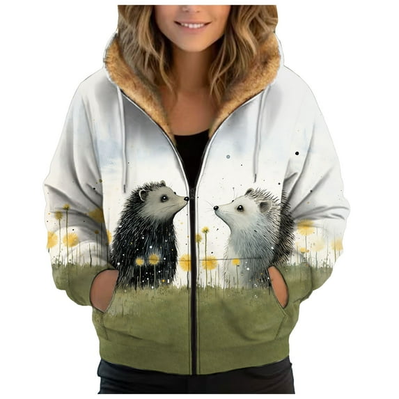 Xudanell Work Clothes for Women Lined Plush Sweat Jacket with Hood Loose Coat Pockets Large Sizes Hoodie Sweatshirt Dark Blue XXXXL