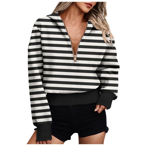 Xudanell Zip Up Hoodie Women Sweatshirts for Teen Zipper Graphic Hoodies Pullover Oversized Sweatshirts Black XL