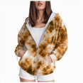 thumbnail image 1 of Xudanell Zip up Hoodie Women Graphic Hoodies Hooded Sweatshirt with Pocket Womens Sweatshirt Trendy Sporty Coat, 1 of 6