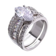 Xuemjiao Engagement Ring Unisex Ring Set Love Ring (Multi-color,8)