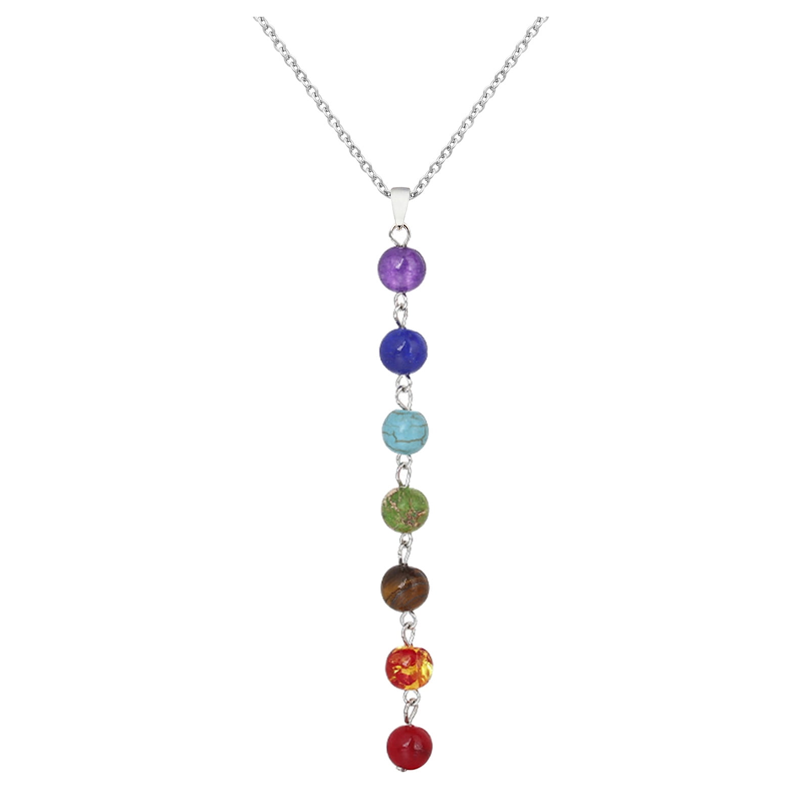 Xuemjiao Jewelry for Women 7 Chakra Stones Pendant Necklace Beads ...