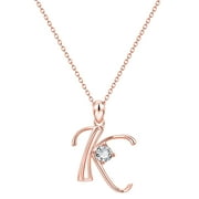 Xuemjiao Necklaces for Women Fashion Women Gift 26 English Letter Name Chain Pendant Necklaces Jewelry Necklace (K,One Size)