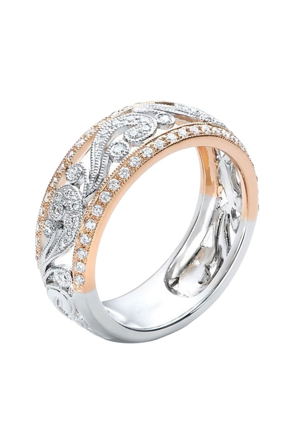 Rings for Women Luxury Mosaic Diamonds Rround Cutout Flower Hollow Ring Ladies Jewelry Gift Womens Jewelry (Silver,9)