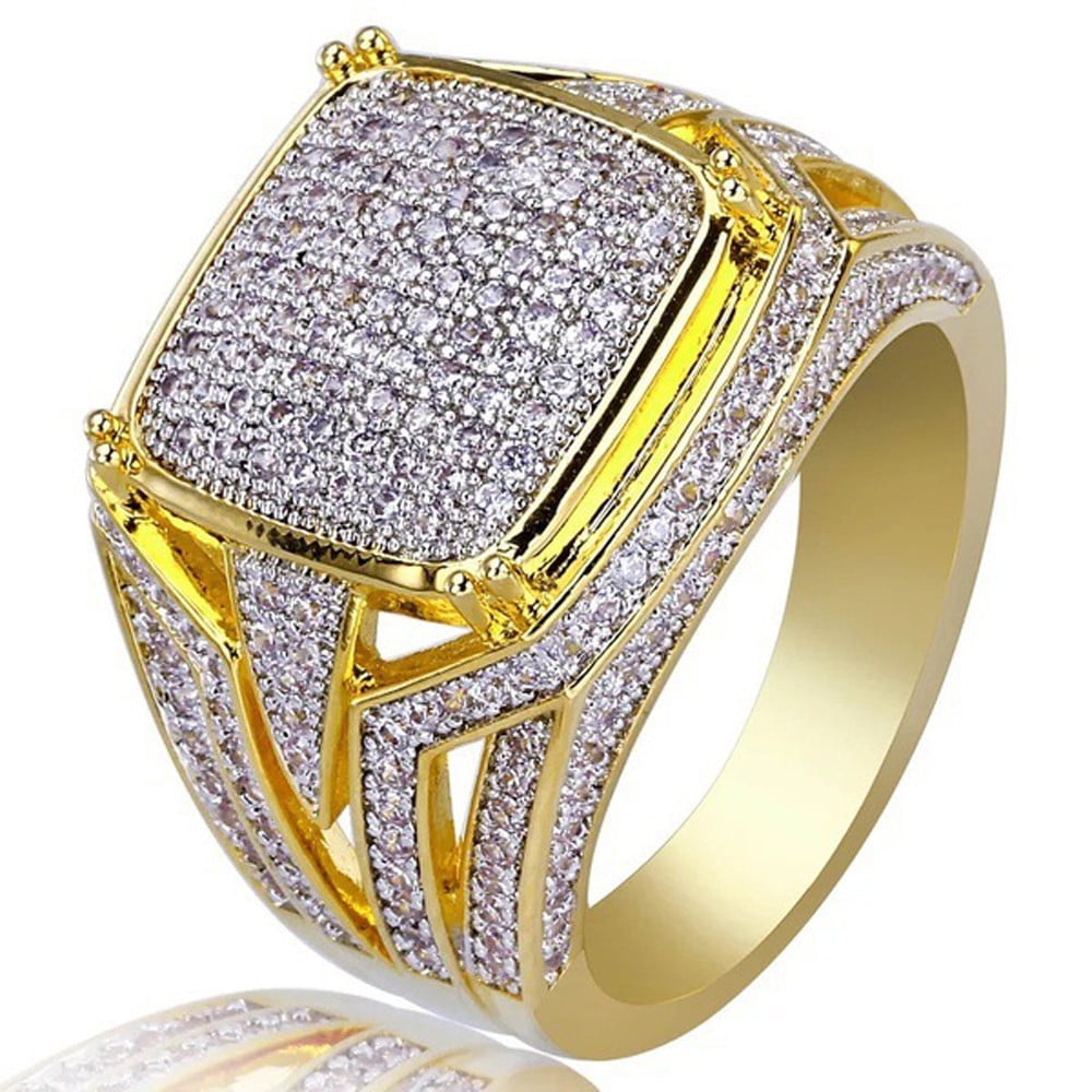 Xuemjiao Wedding Band Diamond Insert Male Men Ring Business Ring A Birthday Present Gift Anillos Para Mujer (A,11)