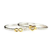 Xuemjiao Wedding Band Reative Fashion Jewelry Lady Engagement Ring Love Ring 8 Figure Ring Set Ring Alloy Ring Size 5 To 11 for Men Women Anillos Para Mujer (Gold,7)