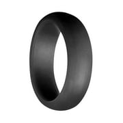 Xuemjiao Wedding Band Silicone Ring 5.7Mm Wide Ring Yoga Ring Sports Ring Pearl Bright Silicone Ring Series Anillos Para Mujer (Black,10)