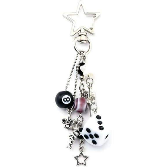 Xuet 8 Ball Dice Charm Keychain - Cute Bag Purse Handbag Accessories -  Aesthetic Key Chain for Women Men