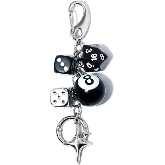 Xuet 8 Ball Dice Charm Keychain - Cute Bag Purse Handbag Accessories -  Aesthetic Key Chain for Women Men