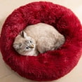 thumbnail image 1 of Xuet Cat Bed for Indoor Cats and Small Medium Dogs - Washable 20/24 Inches, Anti-Anxiety Round Fluffy Plush Faux Fur, Thick Bottom (Rainbow, Medium), 1 of 10