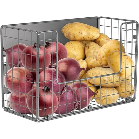 Xuet Magnetic Shelf for Fridge, Fruit Potato & Onion Storage B, Pantry Organizers & Storage, Large Container Magnetic Basket for Refrigerator, Kitchen Counter, Cabinet, Magnetic Fridge Organizer