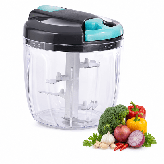 Xuet Manual Food Chopper, 900ml Hand Pull Vegetable Processor