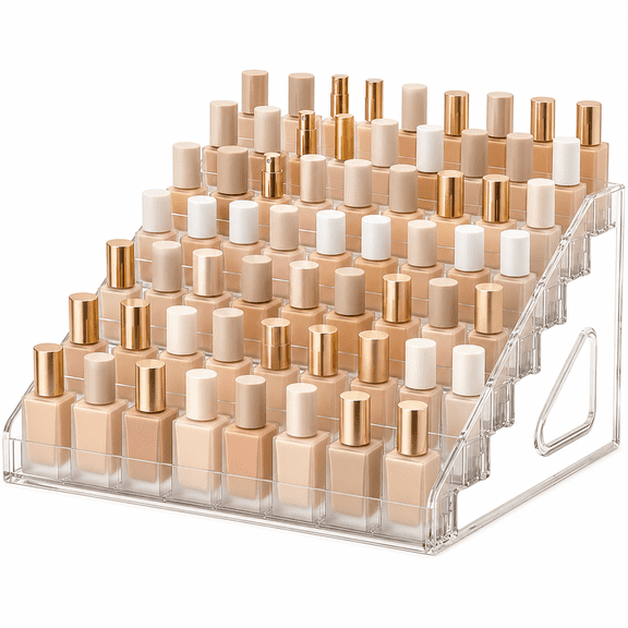 Xuet Nail Polish Storage Box Makeup Organizer Cosmetics Storage Transparent Easy to Assemble 7 Layers