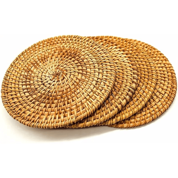 Xuet Natural Rattan Trivet Set, Heat Resistant Woven Hot Pads for Kitchen & Dining