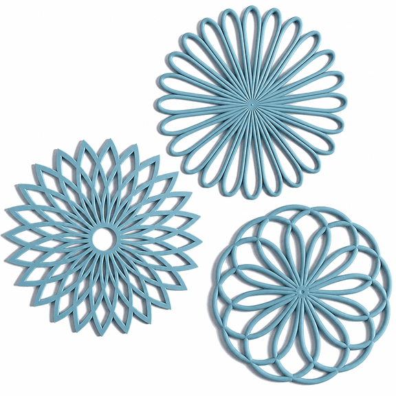 Xuet Silicone Trivet Mats Set of 3, Heat Resistant Non-Slip Hot Pads for Kitchen