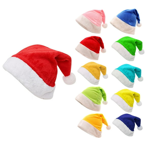 Xuety Santa Hats Christmas Hat Comfy Solid Color Hat Thickening Unisex Holiday Xmas Hats for New Year Festive Party