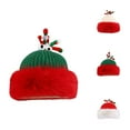 thumbnail image 1 of Xuety Santa Hats Christmas Knitted Wool Hat Cute Antlers Ear Protection Hat Winter Thick Warm Plush Hat, 1 of 3