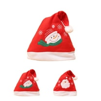 Xuety Santa Hats Cute Xmas Hat Snowman Print Super Soft Plush Holiday Christmas Hat New Year Party Headwear