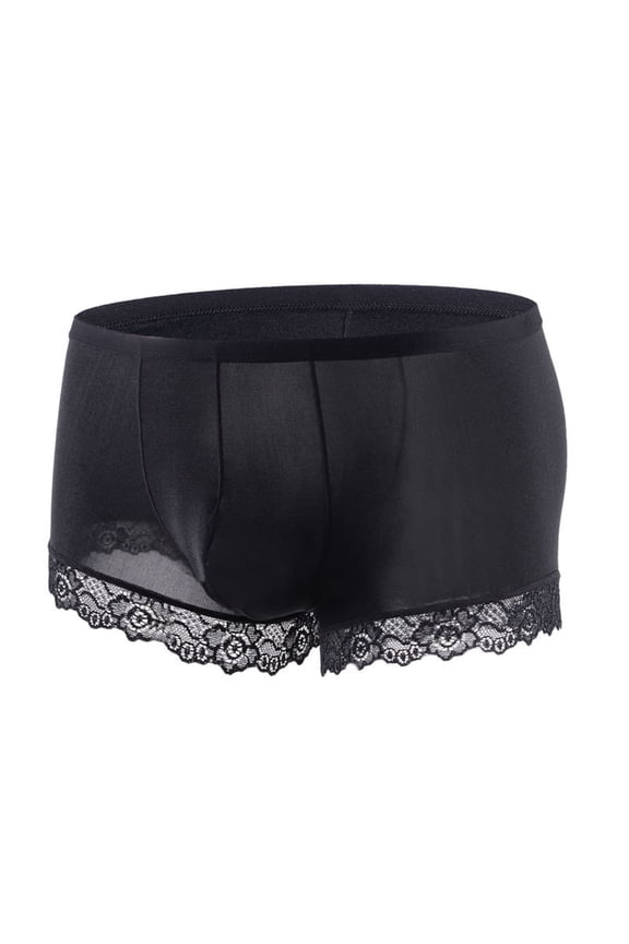 Underwear for men Lace Detail Bikini Briefs for Men Fashion T Back Semi Sheer Lingerie Style Comfort