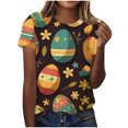 thumbnail image 1 of Xuety Womens Plus Size Easter Tops 2026 Sunner T-Shirt Cute Bunny Graphic Casual Crew Neck Short Sleeve Loose Tunic Tops, 1 of 6