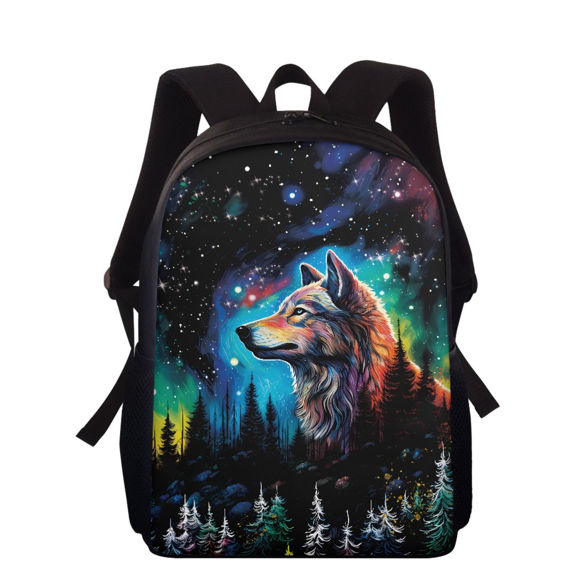 Wolf Print Pattern Backpack main image 1