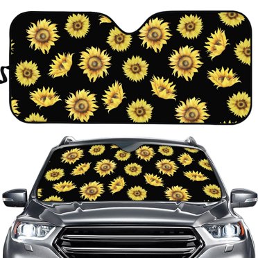 BDK Tropic Tree Leaf Car Sun Shade – Reflective Auto Windshield Cover, Folds Accordion Style, Reduces Heat