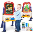 thumbnail image 1 of Xueyu Art Easel for Kids, Double Sided Kids Art Easel with Magnetic White Board Chalk Board, Adjustable Standing & Rotatable Toddler Easels with Drawing Accessories, Gift for Boys and Girls-Blue, 1 of 7