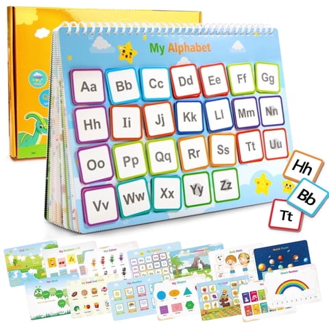 Xueyu Busy Book for Kids, Montessori Autism Sensory Educational Toys, 15 Pages Toddlers Preschool Activity Binder and Early Learning Toys, for Boys & Girls Develops Fine Motor Skills