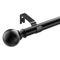 Xueyu Modern Decorative Black Ball Finials Adjustable Telescoping Single Window Curtain Rod 32"-144"