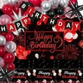 thumbnail image 1 of Xugoox 71 Pcs Red and Black Birthday Decorations for Women Men with Happy Birthday Banner Photo Backdrop Star Foil Balloons Red Black and Silver Balloons Tablecloth for Birthday Party Decorations, 1 of 5