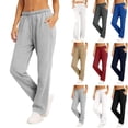 thumbnail image 1 of Xugsiok Baggy Sweatpants for Women Elastic Waist Athletic Workout Jogging Pants with Pockets Casual Solid Loose Palazzo Pants Trousers, 1 of 6