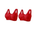 thumbnail image 1 of Xuhomer 2 PCS Front Closure Bras for Women Solid Color Without Underwire Lingerie Bra Breathable Comfortable Solid Color Plus Size Bras, 1 of 4