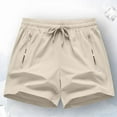 thumbnail image 1 of Vhkiploz Active Workout Shorts for Women High Waisted Elastic Waist Drawstring Shorts Gym Summer Running Yoga Sweat Shorts Jogger Shorts with Zipper Pockets Beige 2XL, 1 of 10