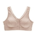 thumbnail image 1 of Vhkiploz Front Closure Bras for Old Women Without Underwire Solid Color Push-Up Bras Support Pullover Plus Size Ribbed Bra Senior Wireless Bras, 1 of 4